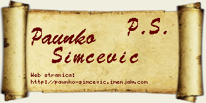 Paunko Simčević vizit kartica